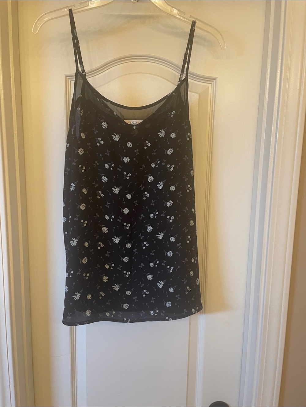 Maurices Black Floral Sheer Slip Cami